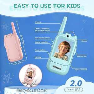 Jouet talkie-walkie vidéo pour enfants, écran 2,0'', <span class=keywords><strong>interphone</strong></span> vidéo, photographie, multilingue, cadeau de Noël parfait pour les enfants, garçons et filles - Product Image 5