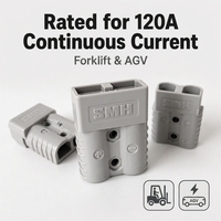 Connecteur d'alimentation sans polarité LNLEE SMH 120A 600V à 2 broches, prise à déconnexion rapide, borne à vis 8-6AWG pour batterie de chariot élévateur AGV