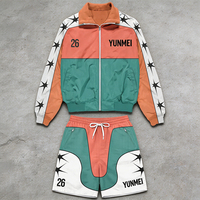 Veste et pantalon de survêtement en nylon avec impression DTG personnalisée Senzhou, coupe-vent court en polyester et nylon pour hommes