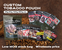 Sachets de tabac vides refermables personnalisés en gros, GV Virginia, 30g 50g, pour emballage de feuilles de tabac