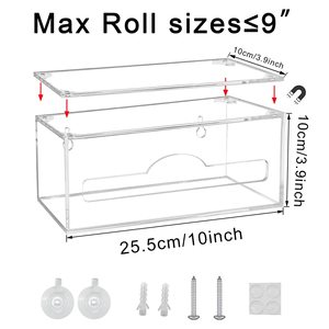 Boîte de rangement murale en acrylique pour gants jetables, boîte d'emballage pour sacs poubelles en rouleau, support de rangement pour <span class=keywords><strong>film</strong></span> alimentaire pour armoire - Product Image 5