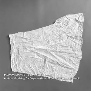 Chiffons de nettoyage en coton blanc 100% recyclé pour l'industrie et les ateliers - Product Image 3