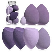 Ensemble de 7 éponges de maquillage Luma Luxury avec pot de rangement, éponges cosmétiques professionnelles et élégantes avec logo personnalisé