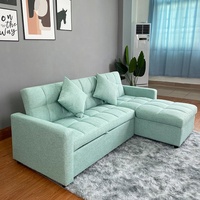 Proveedor de Sofá Cama Esquinero Convertible en L con Almacenamiento Extraíble de Tela para Sala de Estar Muebles Modernos