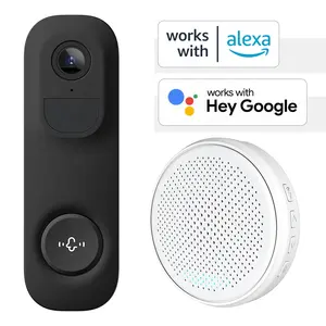 PIR Alexa Google Assistant Doorbell Hot Christmas Alternatives Vehicle Detection Residential 7 Inch Screen Video Doorbell