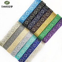 Ruban en jacquard ethnique en polyester de 4 cm, ruban brodé, dentelle colorée, garniture tendance, motif personnalisé pour vêtements DIY