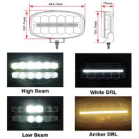 Phare de travail LED Euro 72W pour camionnette, pare-chocs tout-terrain, feux de brouillard et de conduite, avec signal DRL