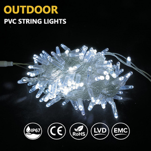 Cool White <b>Twinkle</b> LED String <b>Lights</b> Clear PVC Wire IP65 Waterproof 10M 100 Beads <b>Christmas</b> Outdoor Holiday Festive Decor - Product Image 1