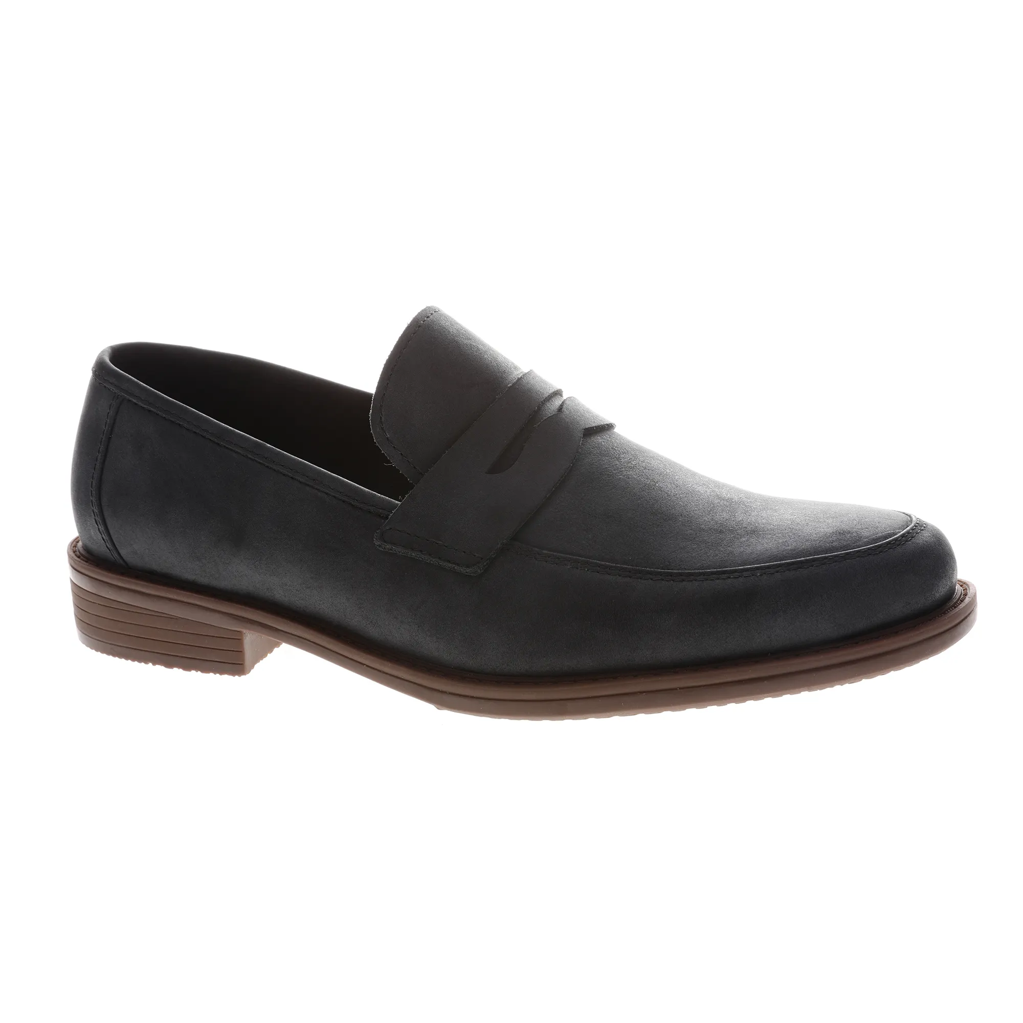 Classic Dark Blue Slip-on Genuine Leather Loafer Men Dress Shoes