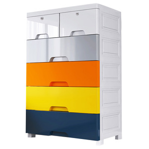 <b>Plastic</b> <b>Storage</b> Cabinet <b>Drawer</b> Organizer Portable Simple Household Clothing <b>Storage</b> Rectangle Floor Type Multi Color - Product Image 3