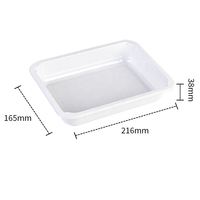 Barquettes alimentaires en CPET blanches sur mesure 216*165*38mm, résistantes au four et micro-ondes, pour repas en avion