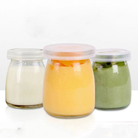 100ml-200ml Baby Shower Party Faveurs De Mariage Dessert Bouteille En Verre Pudding Bocaux Yaourt Conteneur Lait Frais Tasse En Plastique Huile D'olive