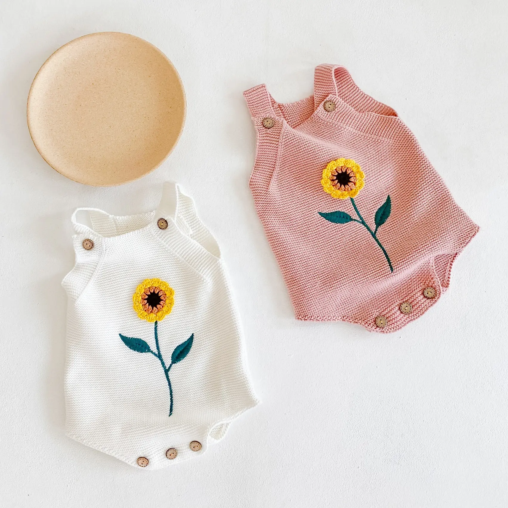 Barboteuse en coton organique pour bébés filles, nouveau-né, bretelles, court, combinaison en laine tricotée, vêtements automne, 2020