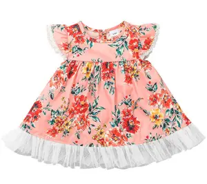 ファッション夏の子供のプリンセスドレス甘い花プリントノースリーブスカート女の赤ちゃん幼児ワンピースドレス