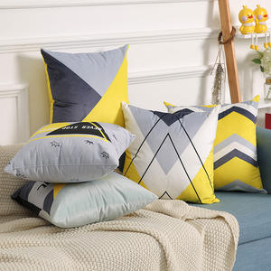 Haute qualité nordique décoratif moderne Simple noir et blanc jaune rayé géométrique Plaid taie d'oreiller <span class=keywords><strong>housse</strong></span> <span class=keywords><strong>de</strong></span> <span class=keywords><strong>coussin</strong></span> personnalisée - Product Image 2