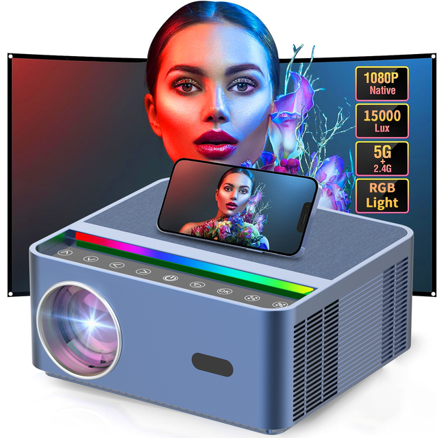 Transjee Manufacturer A45- Portable Projector Native 1080P 400 ANSI Android 9.0 Smart WiFi Beamer Home Cinema 4K Supported