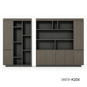 Meuble de salon moderne avec portes en verre et finition bois 38079-AG08 Meuble de rangement - Product Image 5
