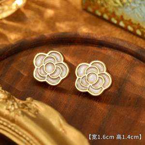 Aini BENI phong cách S925 Sterling bạc kim bông tai mới Tím Ethereal hoa ngọc trai cao cấp tinh tế nhẫn trang sức đồng thau - Product Image 2