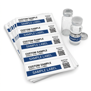 Étiquettes d'échantillons personnalisées en lot avec code QR, imperméables et mates, pour l'emballage de traçabilité des flacons en verre de peptides de recherche (Xilin) destinés à la conservation à froid - Product Image 3