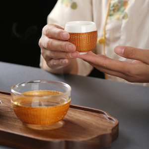 New Chinese Style Bamboo Woven Porcelain <b>Tea</b> <b>Set</b> With Teapot Four Cups Fairness Cup Gift <b>Set</b> Durable Perfect <b>Set</b> - Product Image 3