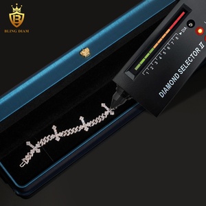 Bracciale a catena cubana con croce in argento sterling 925 da 6 mm, stile hip hop, per uomo e donna, con moissanite VVS1, certificato GRA - Product Image 2