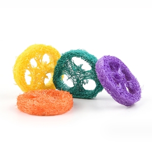 ธรรมชาติ Luffa ม้วนฟันทําความสะอาดที่มีสีสัน Luffa ชิ้นสัตว์เลี้ยงหนูแฮมสเตอร์ Totoro ขนม Hasmter เคี้ยวของเล่น - Product Image 5