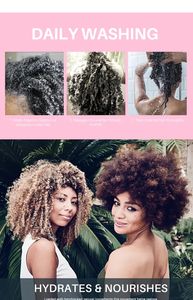 Mejora el cabello seco al hidratar el cabello rizado al eliminar el aceite de nuez marroquí suave anudado Aceite de coco Champú de aceite controlado Condi - Product Image 4