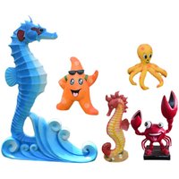 Modèles d'animaux marins en fibre de verre - Pieuvre, Phoque - Ornements décoratifs faits à la main pour aquariums et extérieur
