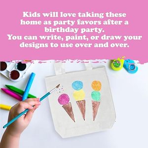 Bolsa de Tela de Algodón Blanca Pequeña Personalizable para Manualidades, Compras, Fiestas Infantiles, Pintura, Regalos - Product Image 4