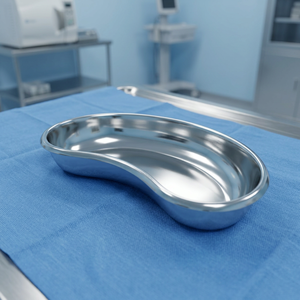 Bac chirurgical en acier inoxydable de type réniforme, profondeur moyenne, pour la chirurgie générale - Product Image 4