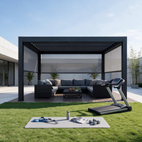 Pergola extérieure motorisée en aluminium avec protection UV, finition thermolaquée, design autoportant pour terrasse et jardin.