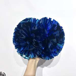 Pompons de cheerleading personnalisés en métal et en plastique, pompons holographiques néon scintillants pour équipes All-Star, vente en gros du fabricant - Product Image 1