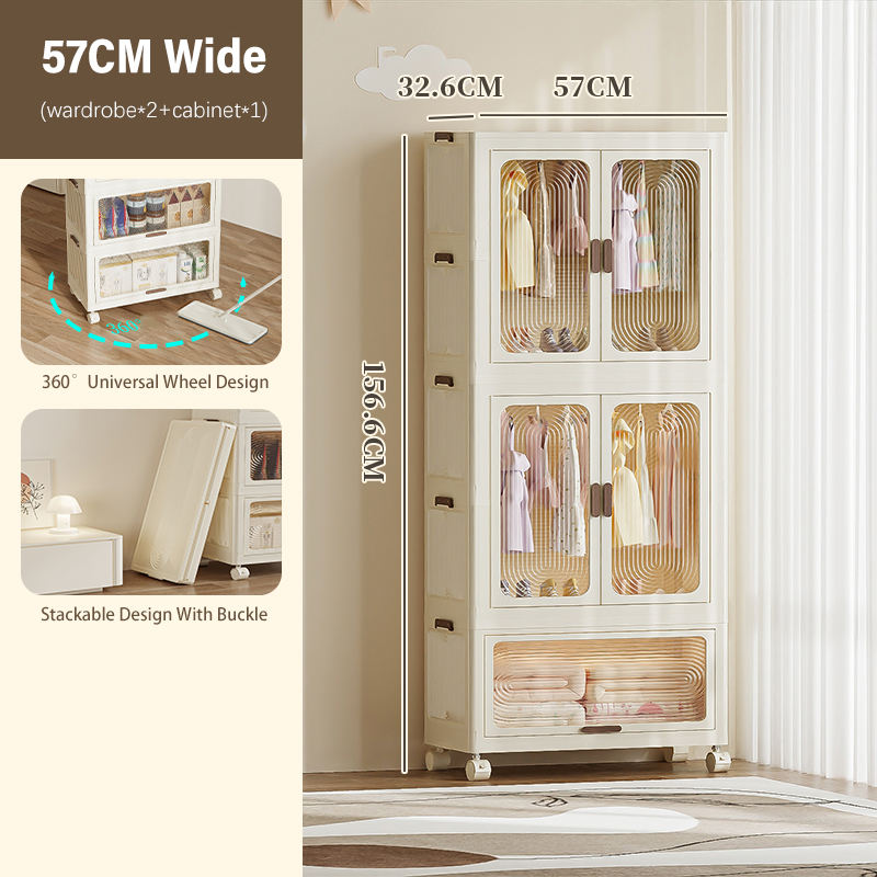 Armoire 57cm-2 + 1 armoire transparente