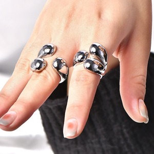 Anillo Geométrico de Moda, Pulido Brillante, Oro de 18K, Diseño de Garra Redonda, Anillo Exagerado Avanzado, Anillo Abierto de Acero Inoxidable, Anillo Ajustable - Product Image 5