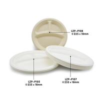 Assiettes jetables écologiques OEM en bagasse de canne à sucre biodégradables et compostables de forme carrée, ronde et ovale