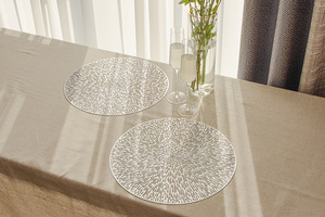 Bán buôn PVC dệt bàn tròn placemats trong vàng bạc BRONZE cho trang trí đám cưới & Quà Tặng vật liệu nhựa - Product Image 4