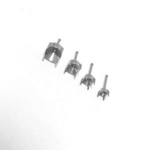 Zoryn 001 <b>Titanium</b> Alloy Electroplated Unisex Earring <b>Stud</b> Settings Four-Claw External Thread Blank DIY Accessories Factory - Product Image 3