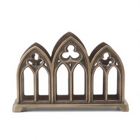Porte-serviettes en métal au design d'arche de cathédrale gothique, finition texturée, pour cuisine et salle à manger, commande en gros