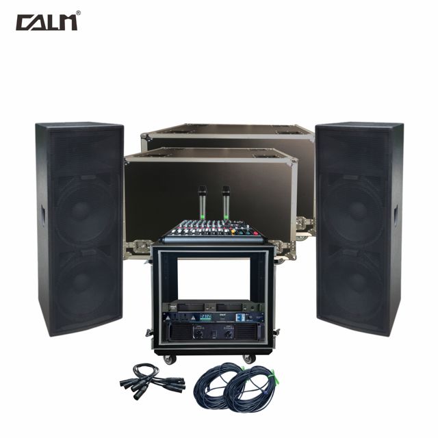 Calm Pro New Model Indoor Outdoor Passive pa System Speaker Dual 15 Inch Full Range Speakers Set for Church M215*2