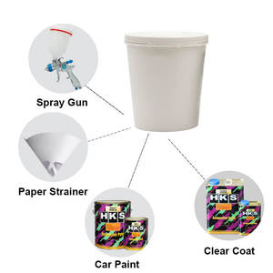 Vaso Mezclador De Pintura Automotriz Desechable De Plastico Gris Con Tapa (200/ 300/ 500/1000/ 2000 Ml) - Product Image 1