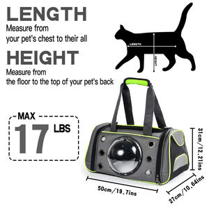 Portador de mascotas de viaje grande y acogedor personalizado, mochila portátil, cochecito con patrón de animales, asiento de coche de malla, portador seguro, gato y perro - Product Image 3