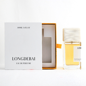 Botella de Perfume de Vidrio Cuadrada Transparente de Lujo Personalizada de 50 ml y 100 ml con Pulverizador de Bomba y Piedra de Mármol - Product Image 3