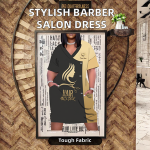 Vestido de Peluquería Elegante y Personalizado para Mujer con MOQ Bajo, Uniforme de Salón de Belleza de Fibra de Leche con Logotipo Personalizado para Batas de Corte de Pelo - Product Image 2