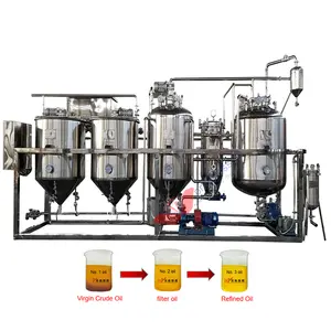 Macchine affidabili per la raffinazione di olio di semi di soia semi di cotone macchina per raffinare l'olio commestibile di palma