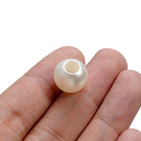 Perles rondes en ABS à grand trou, de 8 à 30 mm, couleur ivoire, en vrac, pour stylos à perles, porte-clés et kits de bricolage DIY