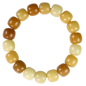 Bracelet en racine de Bodhi patinée 11x12mm 18 perles, simple brin, style ethnique, bijou unisexe, accessoire pour couple - Product Image 5