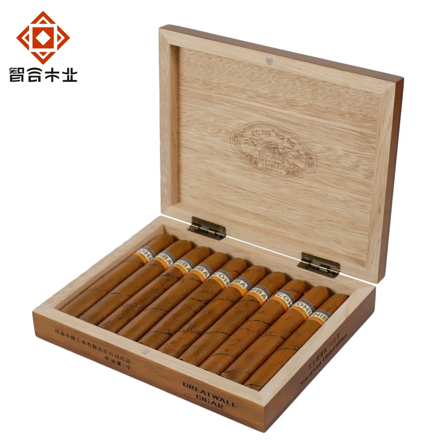Китайская фабрика, оптовая продажа, лидер продаж, роскошные деревянные товары, прямоугольный контейнер для хранения сигарет на заказ