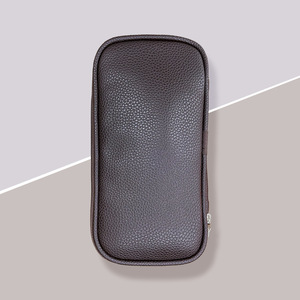 Brown PU Leather <b>Makeup</b> Brush Bag 10Pcs Capacity Water Resistant Portable Large Zipper Cosmetic <b>Case</b> - Product Image 3