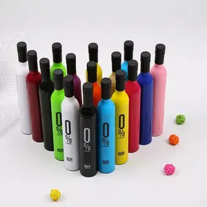 Khuyến Mãi Quà Tặng Tùy Chỉnh Logo Của Nhãn Hiệu Mở UV Bảo Vệ Đáng Yêu 3 Folding Wine Bottle Umbrella