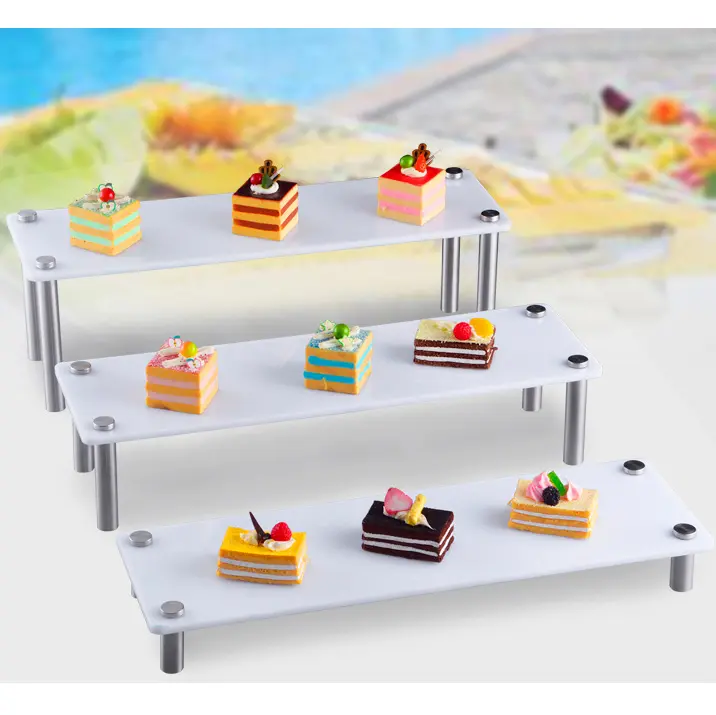 Soporte de exhibición de acrílico para tartas y alimentos, de mesa, de 3 niveles, para fiesta